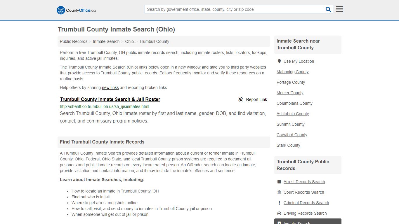 Inmate Search - Trumbull County, OH (Inmate Rosters ...